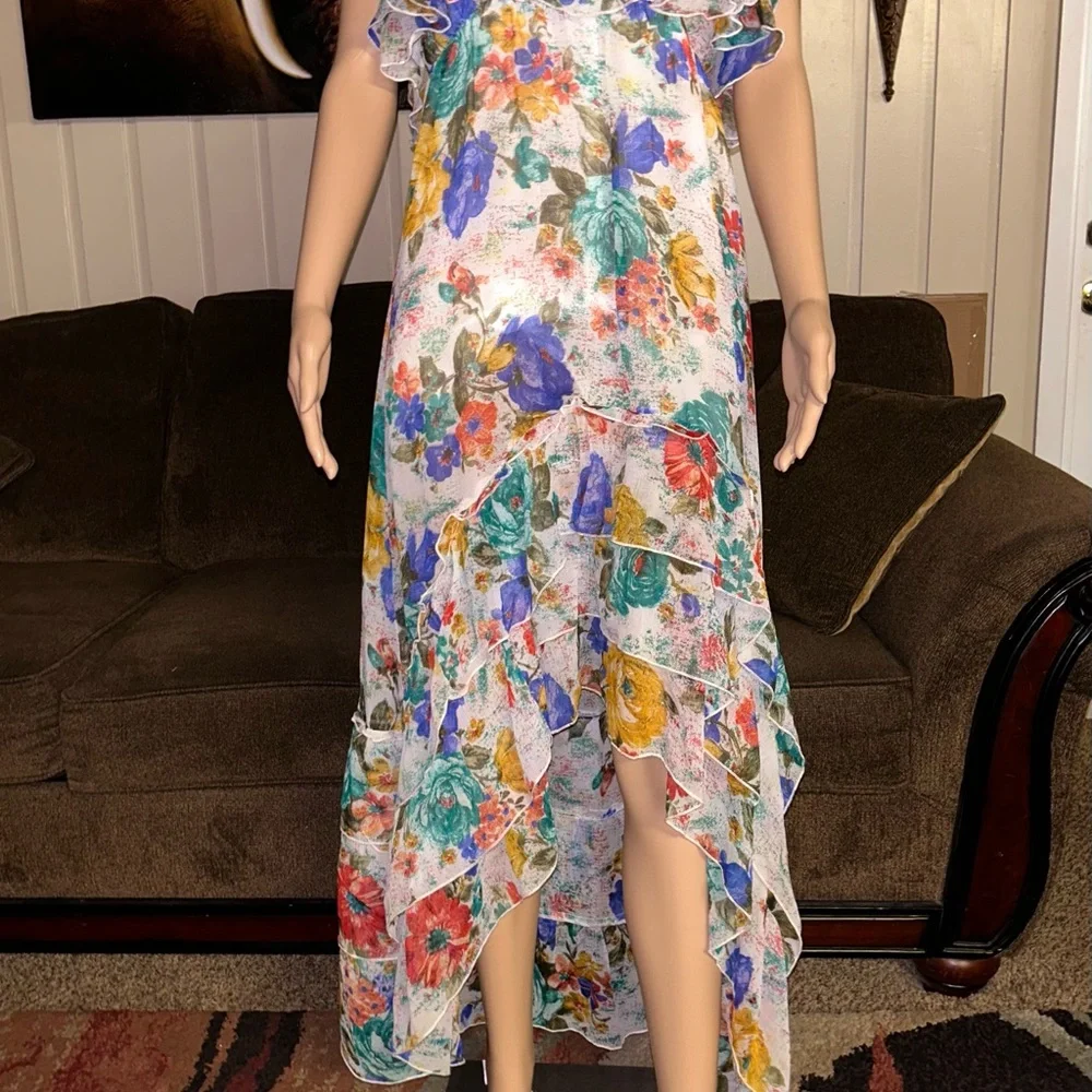 Milly ~ Women’s Medium ~ Multi-Colors ~ Floral ~ Maxi ~ Asymmetrical ~ Dress - Picture 10 of 16